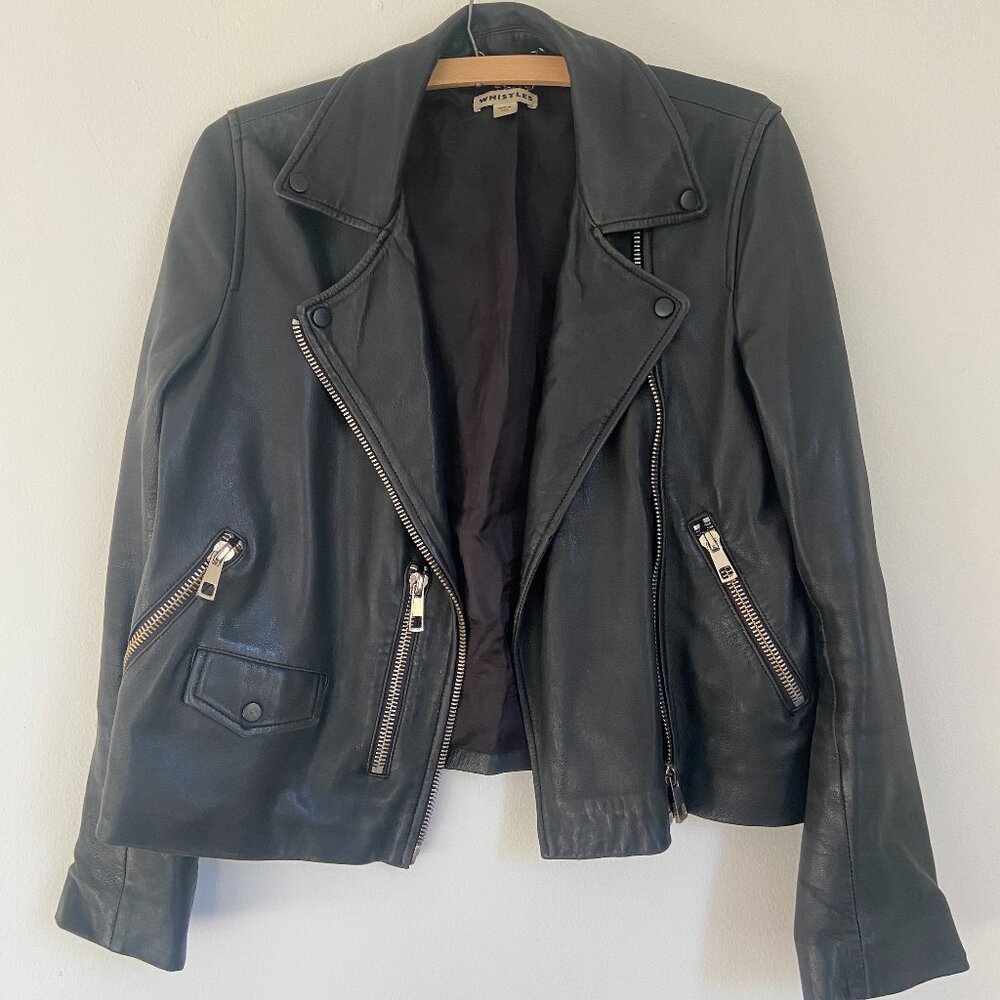 Whistles Lamb Leather Biker Jacket